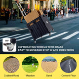 MACOPRO Folding Utility Cart Portable Rolling Crate Handcart Shopping Trolley Collapsible Tool Box, with Lid, Basket on 4 Rotate Wheels, for Grocery, Office, Luggage, Teacher (Black) MACOPRO