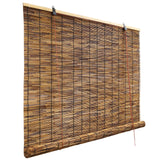 HIAPES Customisable Bamboo Blinds for Outdoor Spaces - Carbonised Brown Sun Protection Shades HIAPES