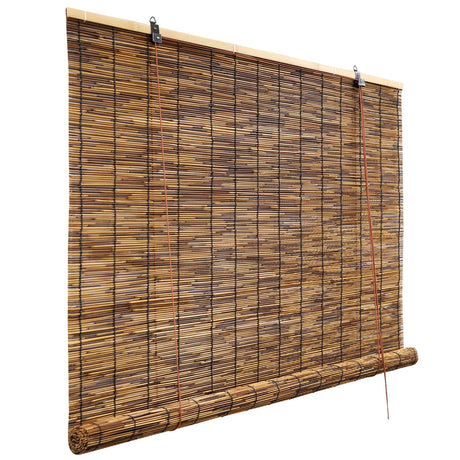HIAPES Bamboo Shades for Patio, Bamboo Blinds, Bamboo Blinds for Outdoor Patio, Sun Protection, Bamboo Shades, Suitable for Decks, Porches, Balconies, Backyards.26×52in/66×132cm(W×H), Carbonizedbrown HIAPES