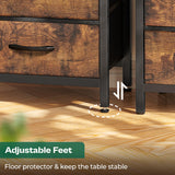 Huuger Nightstand with Charging Station, 27.6 Inch Bedside Table with Fabric Drawers, End Table Side Table with USB Ports and Outlets, Night Stand for Bedroom, Rustic Brown Huuger