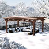 MUPATER Retratable Wooden Pergola Gazebo for Patio with Arched Roof and Stakes, 12'x14' Outdoor Pergola Garden Shelter Cedar Framed for Backyard,Deck,Garden,and Lawn MUPATER