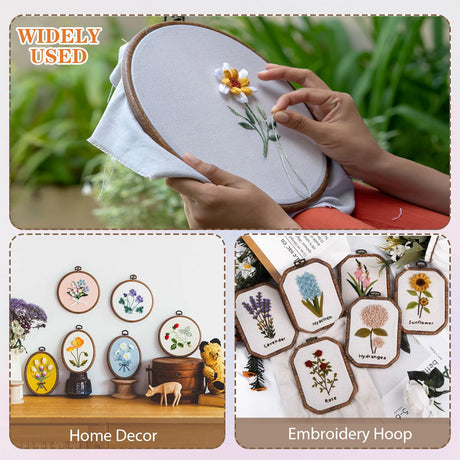 Embroidery&Cross Stitch Frames for Display,9Pcs Circle/Oval/Rectangle/Octagonal Embroidery Hoops,Circular&Oval Frames for Embroidery Perfect for Sewing, Home Decor and Embroidery Cheloment