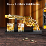 LUXULISH Whiskey Gun Decanter Sets for Men, Liquor Decanter Set with Two Shot Glasses, Cool Birthday Anniversary Stuff Gifts for Him, Dispenser for Liquor Vodka LUXULISH