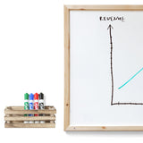 MyGift 3 Pack Burnt Wood Mini Magnetic Storage Box, Dry Erase Marker Holder for Whiteboard, Desktop Office Supplies Organizer Crates MyGift