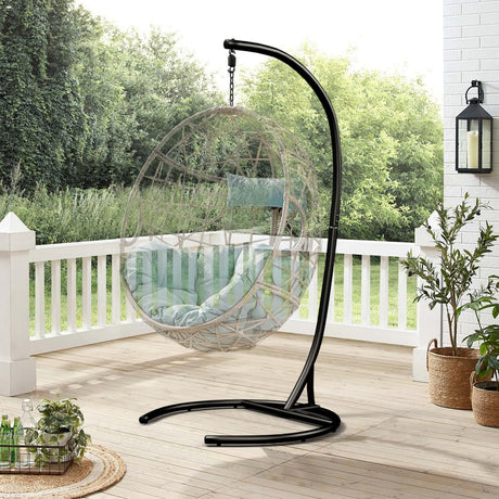 Hammock Stand Only Max 300lbs Hammock Chair Stand Only Heavy Duty Hanging Chair Stand Only 360 Degree Rotation C Stand Frame for Egg Chair Indoor Outdoor Porch Swing, Black YEEFY