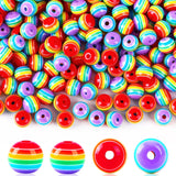 UPINS 500Pcs Resin Pride Beads Rainbow Beads for Jewelry Making DIY Crafts Gift Pride Month Lesbian Gay Wedding Party Favors Parades Accessories Supplies UPINS
