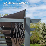Domi 11'x20' Outdoor Retractable Pergola with Sun Shade Canopy, Aluminum Pergolas and Gazebos Clearance, Patio Outdoor Metal Pergola Canopy for Deck, Garden, Backyard, Dark Grey domi outdoor living