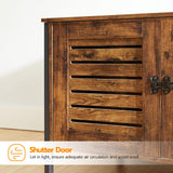 HOOBRO Cat Litter Box Enclosure, Hidden Litter Box Furniture with Shutter Door and Head Mat, Cat Litter Box Furniture Fit Most of Litter Box, 31.5''L x 17.7''W x 19.9''H, Rustic Brown BF06MW01 HOOBRO