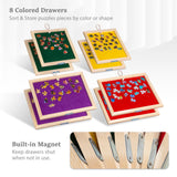 Becko US 2000 Piece Tilting & Rotating Jigsaw Puzzle Table with 8 Drawers & Cover, Foldable Puzzle Board with 5 Tilt Angles & Height Adjustment, Puzzles Storage, for 2000 Pieces Jigsaw Puzzles Becko US