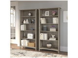 Bush Furniture Salinas 5 Shelf Tall Bookcase Set of 2 - Driftwood Gray Bush Business Furniture