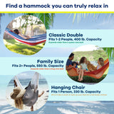 Handwoven Hammock by Yellow Leaf Hammocks - Double Size, Fits 1-2 PPL, 400lb max - Weathersafe, Super Strong, Easy to Hang, Ultra Soft, Artisan Made - Color: Neon - Blue - Turquoise Yellow Leaf Hammocks