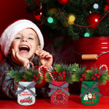 Hoolerry 3 Pcs Christmas Mini Mason Jar Farmhouse Tiered Tray Decor Glass Christmas Mason Jars with Lids Xmas Table Centerpieces Decoration for Holiday Winter Home Kitchen Tray Decor Hoolerry