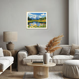 Grand Teton Paint by Numbers Kits, Snow Mountains Paint by Number for Adults, Lake Flower Scenery DIY Acrylic Painting for Home Decor Without Frame(16×20inch) ARNLRDYA