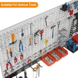 TORACK 109Pcs Wall Organizer Utility Storage Kit with Toolboard Hooks & Accessories, 4 ft. Metal Pegboard for Garage with Wall Mounted Bins & Racks TORACK