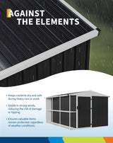 10 X 8 Metal Storage Shed with Rack, Large Outdoor Tool Utility Shed with Shelves, Garden Shed for Yard Outside Use Curtainboro