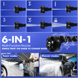 Upgrade 900PSI Cordless High Pressure Washer Gun, 15000mAh Battery Powered Pressure Washer with 6-in-1 Adjustable Nozzle, Portable Handheld Power Washer for Car, Home Cleaning & Garden Watering KlrSwp