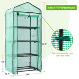 Ohuhu Mini Greenhouse for Indoor Outdoor, Small Plastic Plant Green House 4-Tier Rack Stand Portable Greenhouses with Durable PE Cover for Seedling, 2.5x1.6x5.2 FT, Ideal Gardening Gifts for Women Men Ohuhu