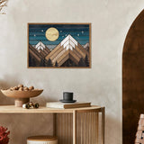 Putuo Decor Wooden Mountain Wall Art, Moon Over Mountain Nature Wilderness Wood Wall Sign Western Decor, Rustic Cabin Decor Adventure Wall Decor for Living Room Bedroom Putuo Decor