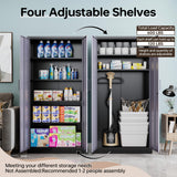 AFAIF Metal Storage Cabinet with Lock,71" Garage Cabinet with 2 Doors and 4 Adjustable Shelves, Steel Locking Cabinets Tall Tool Storage Cabinet, Lockable File Cabinet for Home Office, Pantry AFAIF