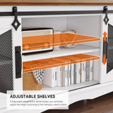 IDEALHSOUE Farmhouse TV Stand 75 Inch Entertainment Center White TV Console Modern Media Furniture Wood TV Console Cabinet with Sliding Barn Door and Adjustable Shelf for Living Room Bedroom IDEALHOUSE