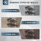 Jusgym 4 Pack Heavy Duty Garage Wall Shelving Set (2x3ft), Wall Mounted Garage Shelves 1000lbs Capacity, 24"x72" Shelf Storage Rack Floating Shelves, Black Jusgym