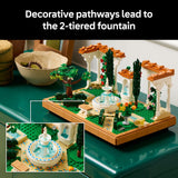 LEGO Icons Fountain Garden Building Set - DIY Kit for Adults, Ages 18+ - Miniature Craft Building Blocks for Home Decor, Display - Gift for Birthday - with Cypress Trees and Grape Vines - 10359 LEGO