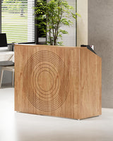 LITTLE TREE 47-Inch Reception Desk with Counter, Oak Front Desk Reception Room Table, Retail Counter for Checkout, Modern Welcome Desk for Lobby, Office, Beauty Salon LITTLE TREE