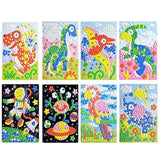 CCINEE Mosaic Sticker DIY Handmade Art Crafts Kits Christmas New Year Gifts for Kids Elephant Parrot Astronaut Dinosaurs 8 Packs CCINEE