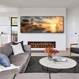 VAIIEYO Large Diamond Art Kits for Adults Lighthouse, Diamond Art Sunset, Large Diamond Painting Kits Full Drill Round Rhinestone Craft Canvas for Home Wall Decor Gift 11.8x31.5 inch VAIIEYO