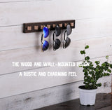 KELEQUI ZAP Gifts for Men Sunglass Organizer Wall Mounted Sunglasses Rack Wood Sun Glasses Holder for Multiple Glasses Hanger Storage Unique Birthday Gifts for Husband Dad KELEQUI ZAP