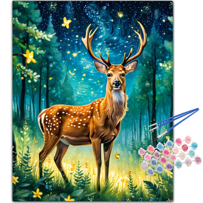 TOCARE Deer Paint by Numbers Kit for Adults,Starry Night Deer Adult Paint by Numbers Canvas,Adults' Paint-by-Number Kits for Animals Lovers 16x20inch (Without Framed)