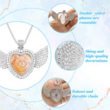 ZYNERY 48 Pcs Sublimation Rhinestone Trays Pendant Set, Sublimation Necklace Blank with Chain, Includes 8 Double Sided Blank Rhinestone Bezel Trays, 8 Chains, 16 Sublimation Discs, 16 Tapes (Wings) ZYNERY