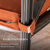 PURPLE LEAF 7 Pieces Outdoor Dining Set Cast Aluminum with 6 Armchairs and 47" Round Table, Cushion and Pillow Included, for Lawn Yard Garden Patio Dining Sets, Brick Red PURPLE LEAF