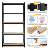 Topeakmart 5-Tier Utility Shelves, Metal Storage Shelves Garage Shelving Unit Adjustable Garage Storage Shelves Storage Racks Heavy Duty Shed Shelving- Black, 35.5 x 12 x 71 Inch Topeakmart