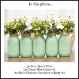 Mason Jar centerpieces for Birthday, Rustic Mason jar Centerpieces for Baby Shower, Mason Jar Centerpieces with Flowers, Wedding Centerpieces, Quart 32 oz, Choose Quantity, Colors, Flowers Optional Viva's Flower Shop