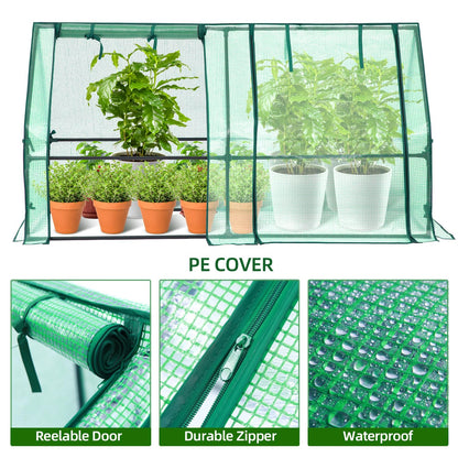 Ohuhu Portable Mini Greenhouse, 71"x36"x36" Greenhouses for Outdoors with Dual Large Zipper Doors & Ground Stakes, Waterproof & UV Protected Plastic Green House for Outside Garden Patio Backy - WoodArtSupply