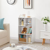 VECELO 5 Cube Modern Bookcases, 3 Tier Bookshelves, 31 Inch High Cubby Storage Organizer, Shelf Hight Up to 12.8 Inches Suit for Most Books, Vertical or Horizontal Use Available,Pearl White VECELO