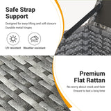 UDPATIO Outdoor Wicker Side Table with Storage Set of 2 Patio Rattan End Table Small Resin Square Container Coffee Table Backyard Pool for Furniture Covers, Toys and Gardening Tools (Grey) UDPATIO