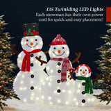 Best Choice Products 4ft 3-Piece 2D Lighted Christmas Snowman Family Set, Large Outdoor Yard Decor Holiday Decoration w/ 135 Twinkling LED Lights Best Choice Products