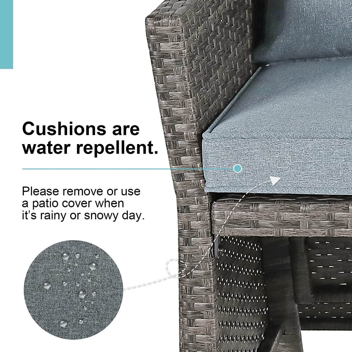 OC Orange-Casual 2-Piece Outdoor Patio Furniture Wicker Love-seat and Coffee Table Set, with Built-in Storage Bin, Grey Rattan, Grey Cushions OC Orange-Casual