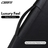 Case-it Executive Zipper Padfolio with Removable 3-Ring Binder and Letter Size Writing Pad, Pebbled Faux Leather Black (PAD-40) Case it