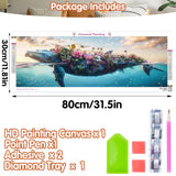 SKRYUIE 5D Large Diamond Painting Kits Whale - DIY Diamond Art Kits for Adults Animal, Full Round Drill - Crystal Embroidery Cross Stitch - Craft for Wall & Office Decor - 12x30 inch / 30x80 cm C1 SKRYUIE