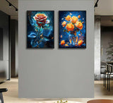 2 Pack Paint by Number Kit 16x20inch Adults Rose Flower Paintings, DIY Acrylic Painting Set with Glowing Rose Orange Roses in Vase, Creative Art Kit for Home Decor and Relaxation Generic