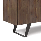 SIMPLIHOME Lowry SOLID ACACIA WOOD and Metal 60 Inch Wide Rectangle Modern Industrial Sideboard Buffet in Rustic Natural Aged Brown, For the Dining Room and Kitchen SIMPLIHOME