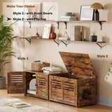 DINZI LVJ Litter Box Enclosure, Flip Top Litter Box Furniture, Hidden Cat Washroom, Wooden Cat House, End Table, 31.5" L x 19.7" W x 19.7" H, Good Ventilation, Easy to Assemble, Rustic Brown DINZI LVJ