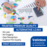 Valinkso LC404 Ink Cartridges Replacement for Brother Ink Cartridge LC 404 Color Standard Yield Compatible for Printer MFC-J1205W MFC-J1215W MFC-J1205W XL(4 Pack,1 Black 1 Cyan 1 Magenta 1 Yellow) Valinkso