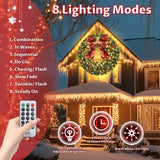 48inch Large Christmas Wreath - Outdoor Christmas Wreath with 300 Lights and Timer Remote Control, Red Bows, Jingle Bells, Pine Cones, Berry Clusters - 720 PVC Tips Artificial Pre Lit Xmas Wreaths Vuskly