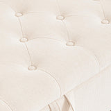 Furniliving 51” Storage Bench, End of Bed Bench with Button-Tufted Large Upholstered Storage Ottoman Linen Window Bench with Storage Shoe Cabinet Bench, for Bedroom, Entryway, Closet, Beige Furniliving