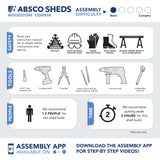 ABSCO 4' x 2.5' x 3.7' DIY Galvanized Steel Firewood Shed, Surfmist White ABSCO