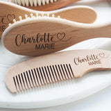 Personalized Baby Gift | Baby Brush | Personalized Baby Brush | 3pcs Set | Personalized Wooden Baby Brush | Personalized Baby Gift Girls | Newborn Baby Essentials Forever Personalized
